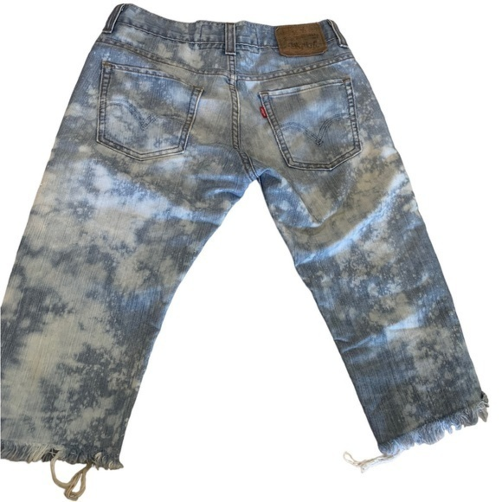 Levi’s 511 Acid Wash Skinny Capri Raw Hem Size‎ 30 Cropped Cut Off Women…